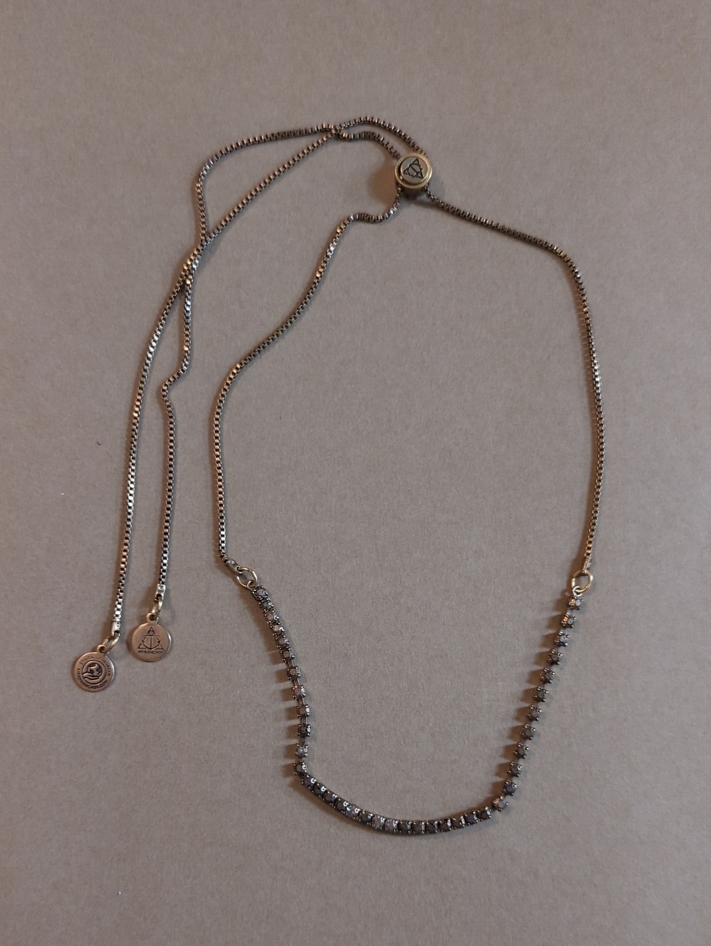 Air & Anchor Gold Adjustable Rhinestone Chain Necklace